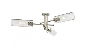 Crown Point - 3 Light - 34 inch - Polished Nickel - Semi-Flush Mount (3442|434-3F-PN-G434-12SDY)