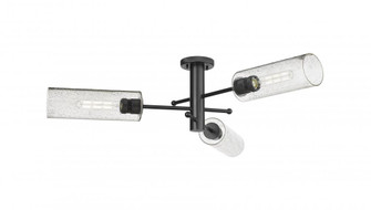 Crown Point - 3 Light - 34 inch - Matte Black - Semi-Flush Mount (3442|434-3F-BK-G434-12SDY)