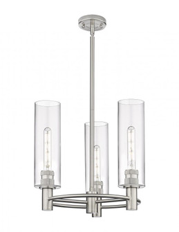 Crown Point - 3 Light - 18 inch - Satin Nickel - Pendant (3442|434-3CR-SN-G434-12CL)