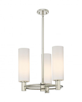 Crown Point - 3 Light - 18 inch - Polished Nickel - Pendant (3442|434-3CR-PN-G434-12WH)