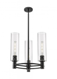 Crown Point - 3 Light - 18 inch - Matte Black - Pendant (3442|434-3CR-BK-G434-12CL)