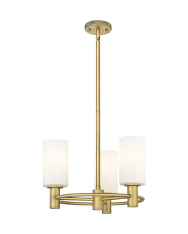 Crown Point - 3 Light - 18 inch - Brushed Brass - Pendant (3442|434-3CR-BB-G434-7WH)