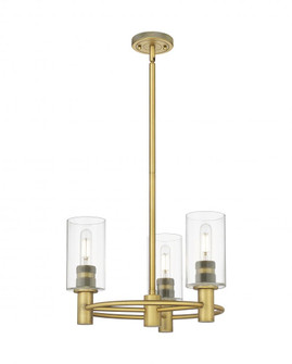 Crown Point - 3 Light - 18 inch - Brushed Brass - Pendant (3442|434-3CR-BB-G434-7CL)