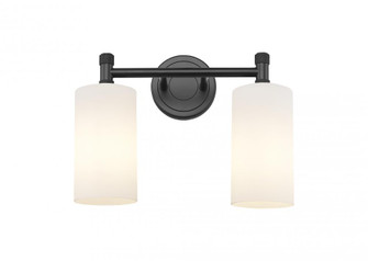 Crown Point - 2 Light - 14 inch - Matte Black - Bath Vanity Light (3442|434-2W-BK-G434-7WH)