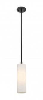 Crown Point - 1 Light - 5 inch - Matte Black - Pendant (3442|434-1S-BK-G434-12WH)