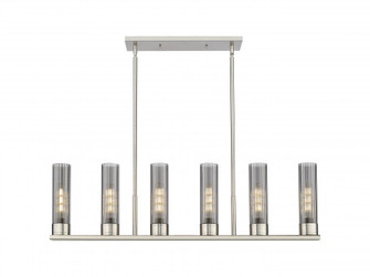 Empire - 6 Light - 44 inch - Satin Nickel - Linear Pendant (3442|429-6I-SN-G429-8SM)
