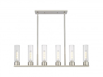 Empire - 6 Light - 44 inch - Satin Nickel - Linear Pendant (3442|429-6I-SN-G429-8CL)