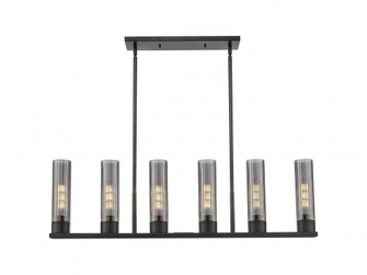 Empire - 6 Light - 44 inch - Matte Black - Linear Pendant (3442|429-6I-BK-G429-8SM)