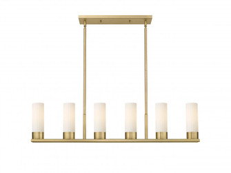 Empire - 6 Light - 44 inch - Brushed Brass - Linear Pendant (3442|429-6I-BB-G429-8WH)