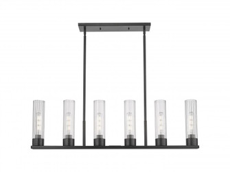 Empire - 6 Light - 44 inch - Matte Black - Linear Pendant (3442|429-6I-BK-G429-11CL)