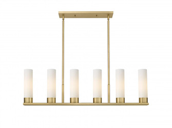 Empire - 6 Light - 44 inch - Brushed Brass - Linear Pendant (3442|429-6I-BB-G429-11WH)