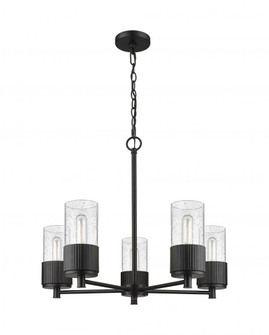 Bolivar - 5 Light - 25 inch - Matte Black - Chain Hung - Chandelier (3442|428-5CR-BK-G428-7SDY)