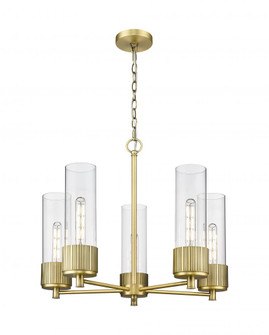 Bolivar - 5 Light - 25 inch - Brushed Brass - Chain Hung - Chandelier (3442|428-5CR-BB-G428-12CL)