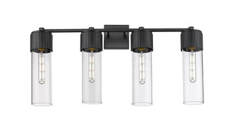 Bolivar - 4 Light - 31 inch - Matte Black - Bath Vanity Light (3442|428-4W-BK-G428-12CL)