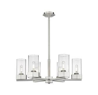 Claverack - 6 Light - 28 inch - Satin Nickel - Chandelier (3442|427-6CR-SN-G427-9CL)