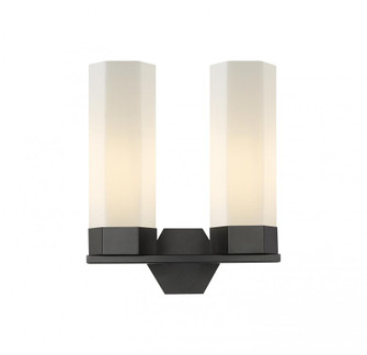 Claverack - 2 Light - 13 inch - Matte Black - Bath Vanity Light (3442|427-2W-BK-G427-14WH)