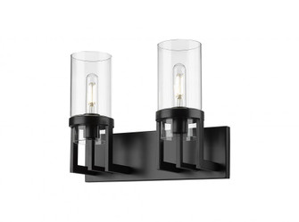 Utopia - 2 Light - 15 inch - Matte Black - Bath Vanity Light (3442|426-2W-BK-G426-8CL)