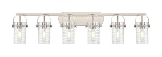 Pilaster II Cylinder - 6 Light - 44 inch - Satin Nickel - Bath Vanity Light (3442|423-6W-SN-G423-7DE)