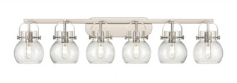 Pilaster II Sphere - 6 Light - 46 inch - Satin Nickel - Bath Vanity Light (3442|423-6W-SN-G410-6SDY)