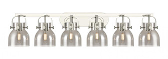 Pilaster II Bell - 6 Light - 46 inch - Polished Nickel - Bath Vanity Light (3442|423-6W-PN-G412-6SM)