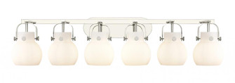 Pilaster II Sphere - 6 Light - 46 inch - Polished Nickel - Bath Vanity Light (3442|423-6W-PN-G410-6WH)