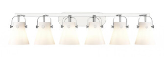 Pilaster II Cone - 6 Light - 46 inch - Polished Chrome - Bath Vanity Light (3442|423-6W-PC-G411-6WH)