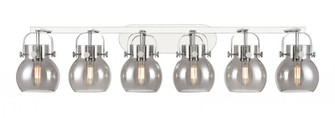 Pilaster II Sphere - 6 Light - 46 inch - Polished Chrome - Bath Vanity Light (3442|423-6W-PC-G410-6SM)