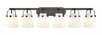 Pilaster II Bell - 6 Light - 46 inch - Matte Black - Bath Vanity Light (3442|423-6W-BK-G412-6WH)