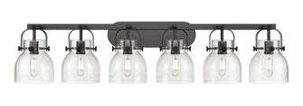 Pilaster II Bell - 6 Light - 46 inch - Matte Black - Bath Vanity Light (3442|423-6W-BK-G412-6SDY)