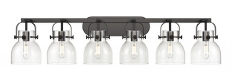 Pilaster II Bell - 6 Light - 46 inch - Matte Black - Bath Vanity Light (3442|423-6W-BK-G412-6CL)