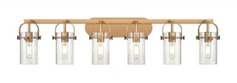 Pilaster II Cylinder - 6 Light - 44 inch - Brushed Brass - Bath Vanity Light (3442|423-6W-BB-G423-7SDY)