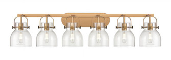 Pilaster II Bell - 6 Light - 46 inch - Brushed Brass - Bath Vanity Light (3442|423-6W-BB-G412-6CL)