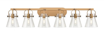 Pilaster II Cone - 6 Light - 46 inch - Brushed Brass - Bath Vanity Light (3442|423-6W-BB-G411-6CL)
