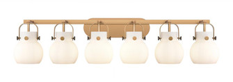 Pilaster II Sphere - 6 Light - 46 inch - Brushed Brass - Bath Vanity Light (3442|423-6W-BB-G410-6WH)