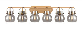Pilaster II Sphere - 6 Light - 46 inch - Brushed Brass - Bath Vanity Light (3442|423-6W-BB-G410-6SM)