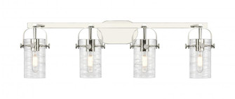 Pilaster II Cylinder - 4 Light - 35 inch - Polished Nickel - Bath Vanity Light (3442|423-4W-PN-G423-7DE)