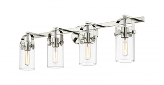 Pilaster II Cylinder - 4 Light - 35 inch - Polished Nickel - Bath Vanity Light (3442|423-4W-PN-G423-7CL)
