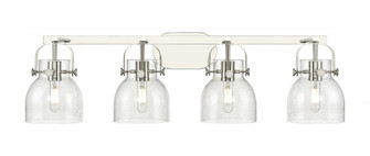 Pilaster II Bell - 4 Light - 37 inch - Polished Nickel - Bath Vanity Light (3442|423-4W-PN-G412-6SDY)