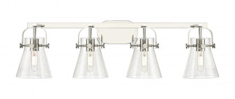 Pilaster II Cone - 4 Light - 37 inch - Polished Nickel - Bath Vanity Light (3442|423-4W-PN-G411-6SDY)