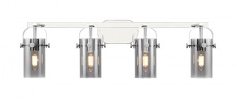 Pilaster II Cylinder - 4 Light - 35 inch - Polished Chrome - Bath Vanity Light (3442|423-4W-PC-G423-7SM)