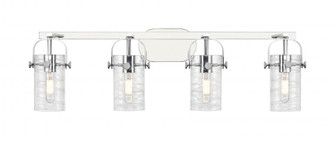 Pilaster II Cylinder - 4 Light - 35 inch - Polished Chrome - Bath Vanity Light (3442|423-4W-PC-G423-7DE)