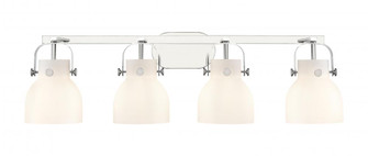 Pilaster II Bell - 4 Light - 37 inch - Polished Chrome - Bath Vanity Light (3442|423-4W-PC-G412-6WH)