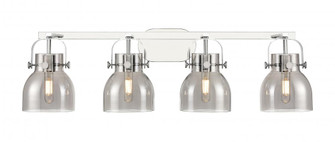 Pilaster II Bell - 4 Light - 37 inch - Polished Chrome - Bath Vanity Light (3442|423-4W-PC-G412-6SM)
