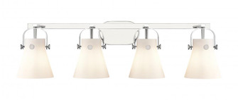 Pilaster II Cone - 4 Light - 37 inch - Polished Chrome - Bath Vanity Light (3442|423-4W-PC-G411-6WH)