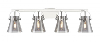 Pilaster II Cone - 4 Light - 37 inch - Polished Chrome - Bath Vanity Light (3442|423-4W-PC-G411-6SM)