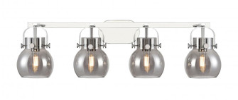 Pilaster II Sphere - 4 Light - 37 inch - Polished Chrome - Bath Vanity Light (3442|423-4W-PC-G410-6SM)