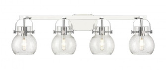 Pilaster II Sphere - 4 Light - 37 inch - Polished Chrome - Bath Vanity Light (3442|423-4W-PC-G410-6SDY)