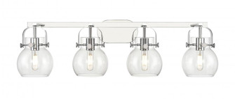 Pilaster II Sphere - 4 Light - 37 inch - Polished Chrome - Bath Vanity Light (3442|423-4W-PC-G410-6CL)