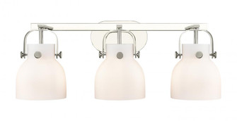 Pilaster II Bell - 3 Light - 27 inch - Polished Nickel - Bath Vanity Light (3442|423-3W-PN-G412-6WH)