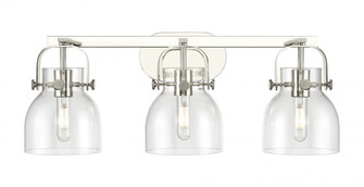 Pilaster II Bell - 3 Light - 27 inch - Polished Nickel - Bath Vanity Light (3442|423-3W-PN-G412-6CL)